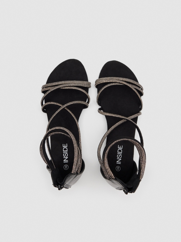 Glitter sandals black/beige zenithal view