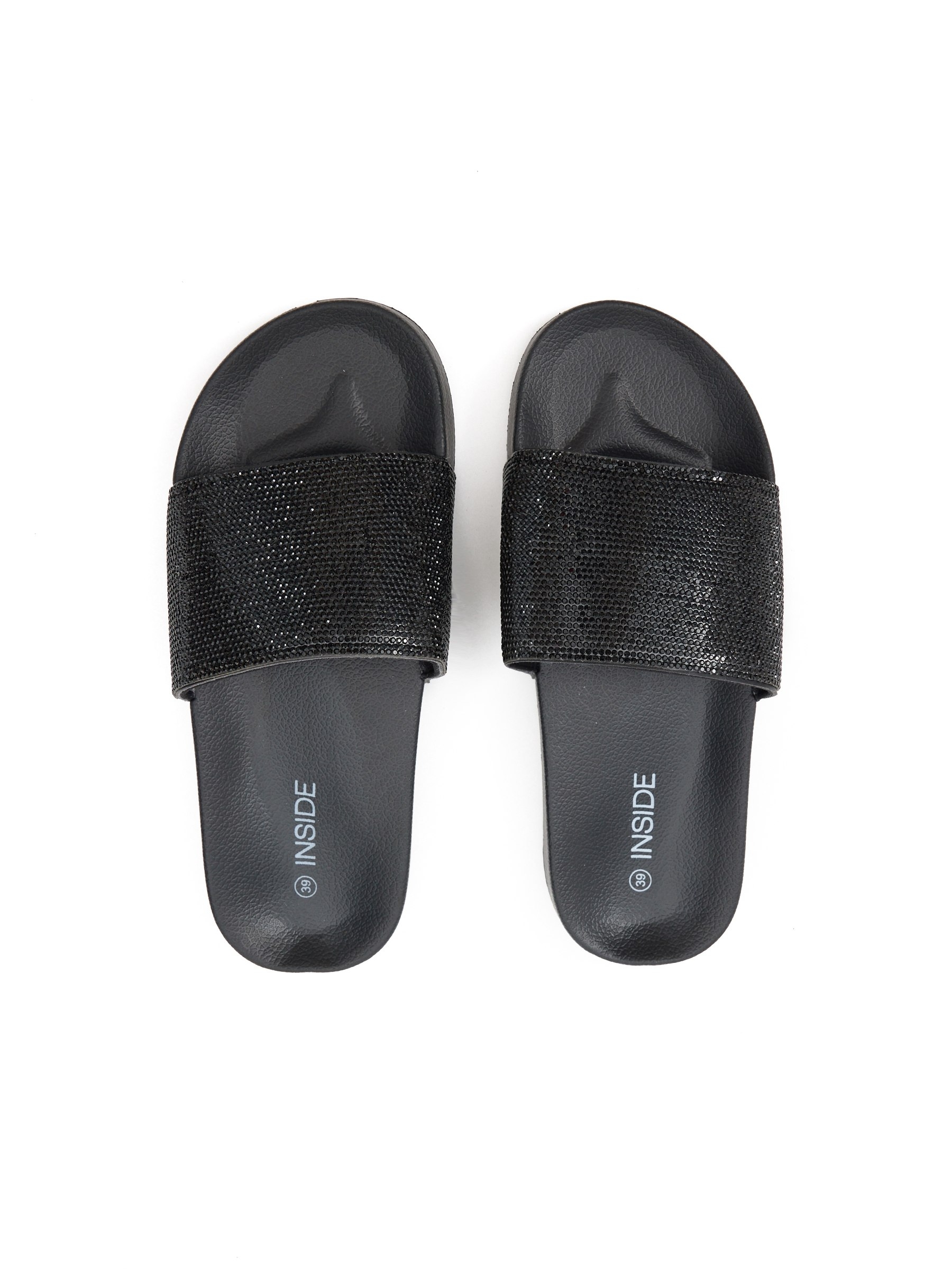 Chinelos strass preto