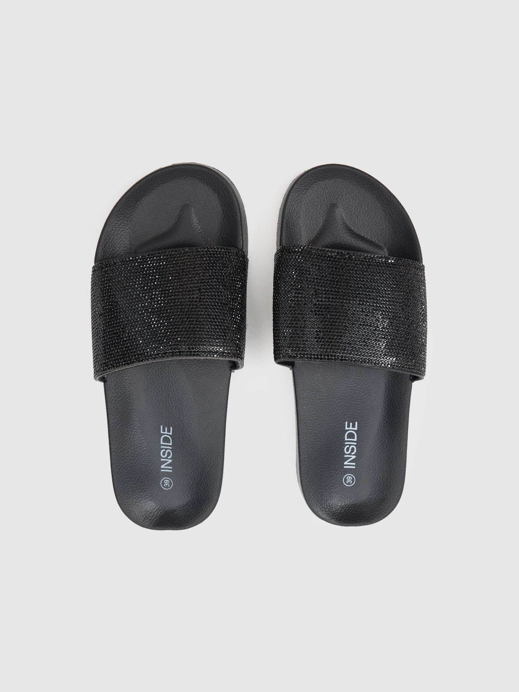 Chancla strass negro