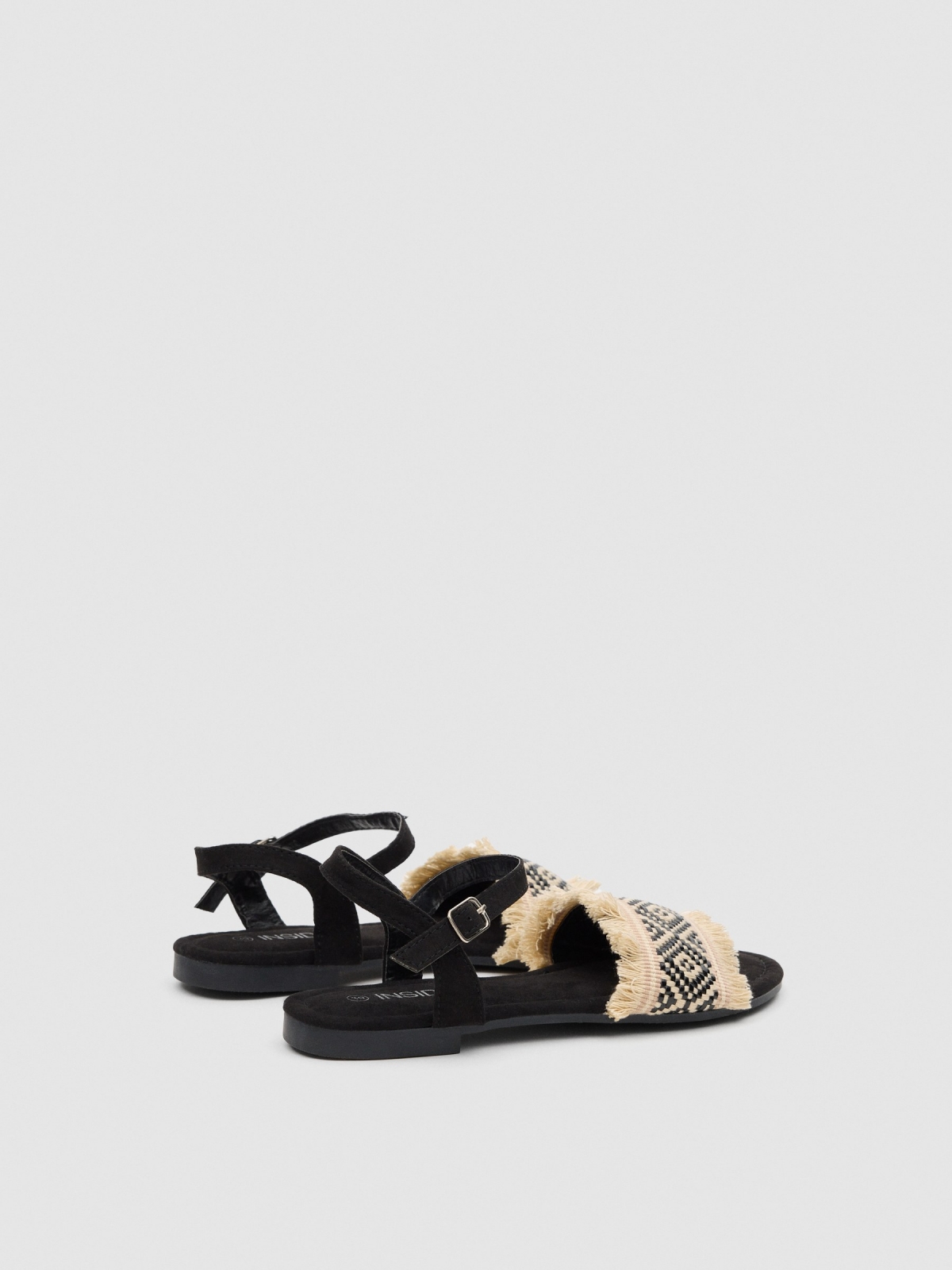 Valance sandal black/beige 45º back view