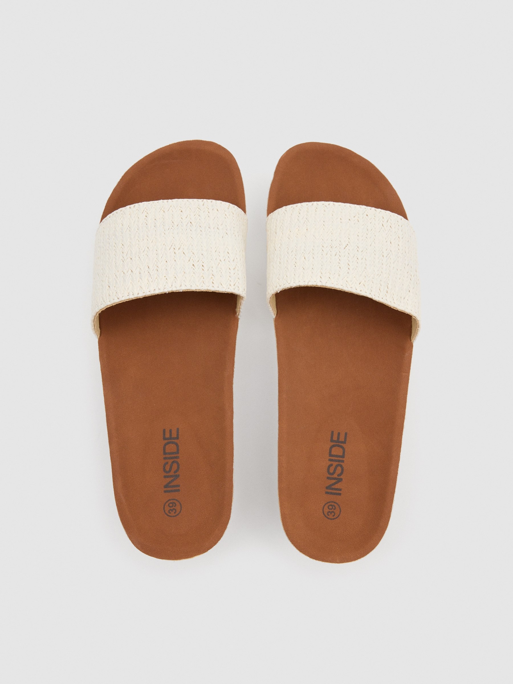 Raffia spade wedge white