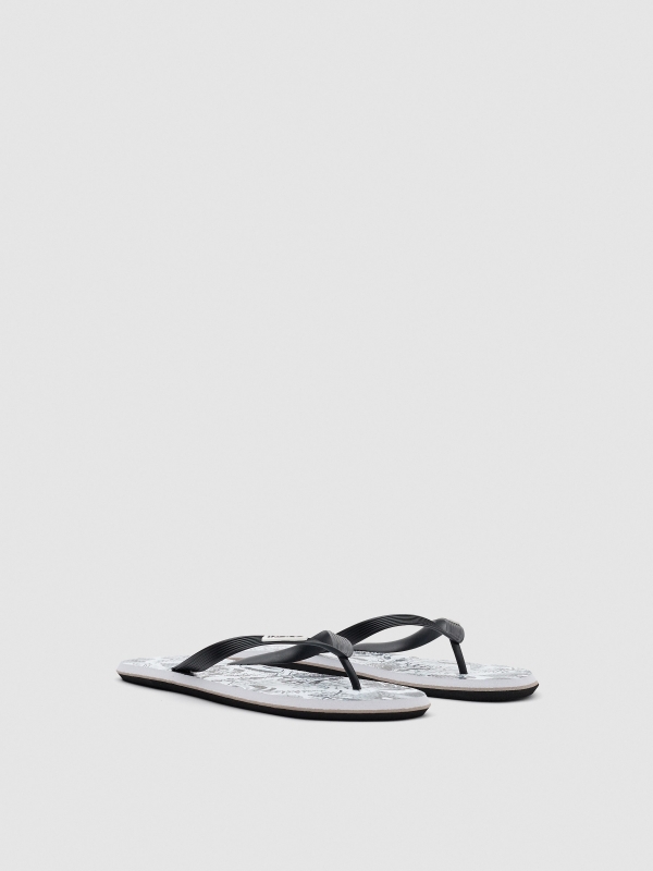 Skeleton flip flop black lateral view
