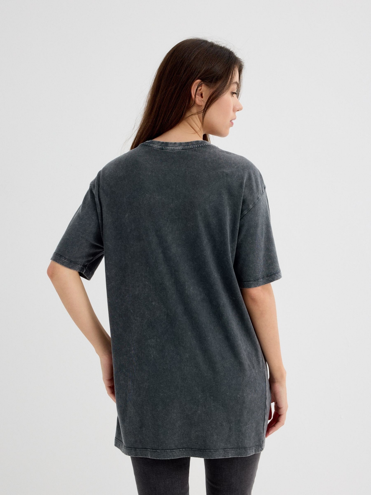 Oversize T-shirt CATZILLA dark grey middle back view