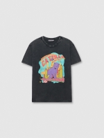 %Pto% Camiseta oversized CATZILLA cinza escuro vista frontal