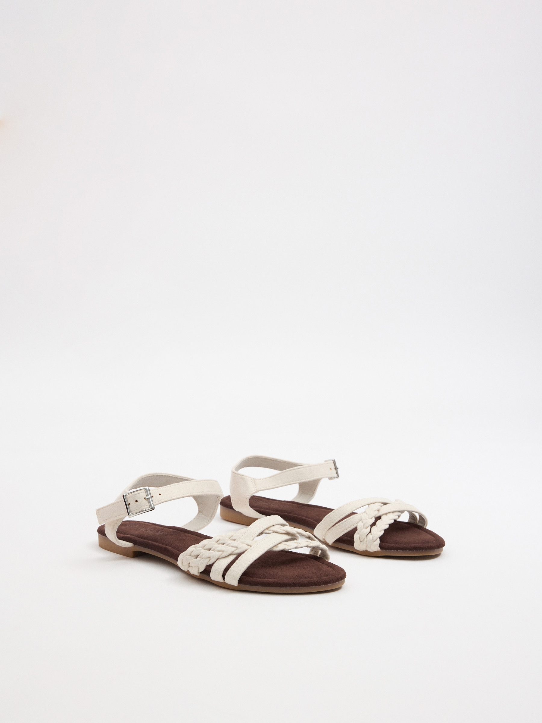Off-white braided strap sandal white