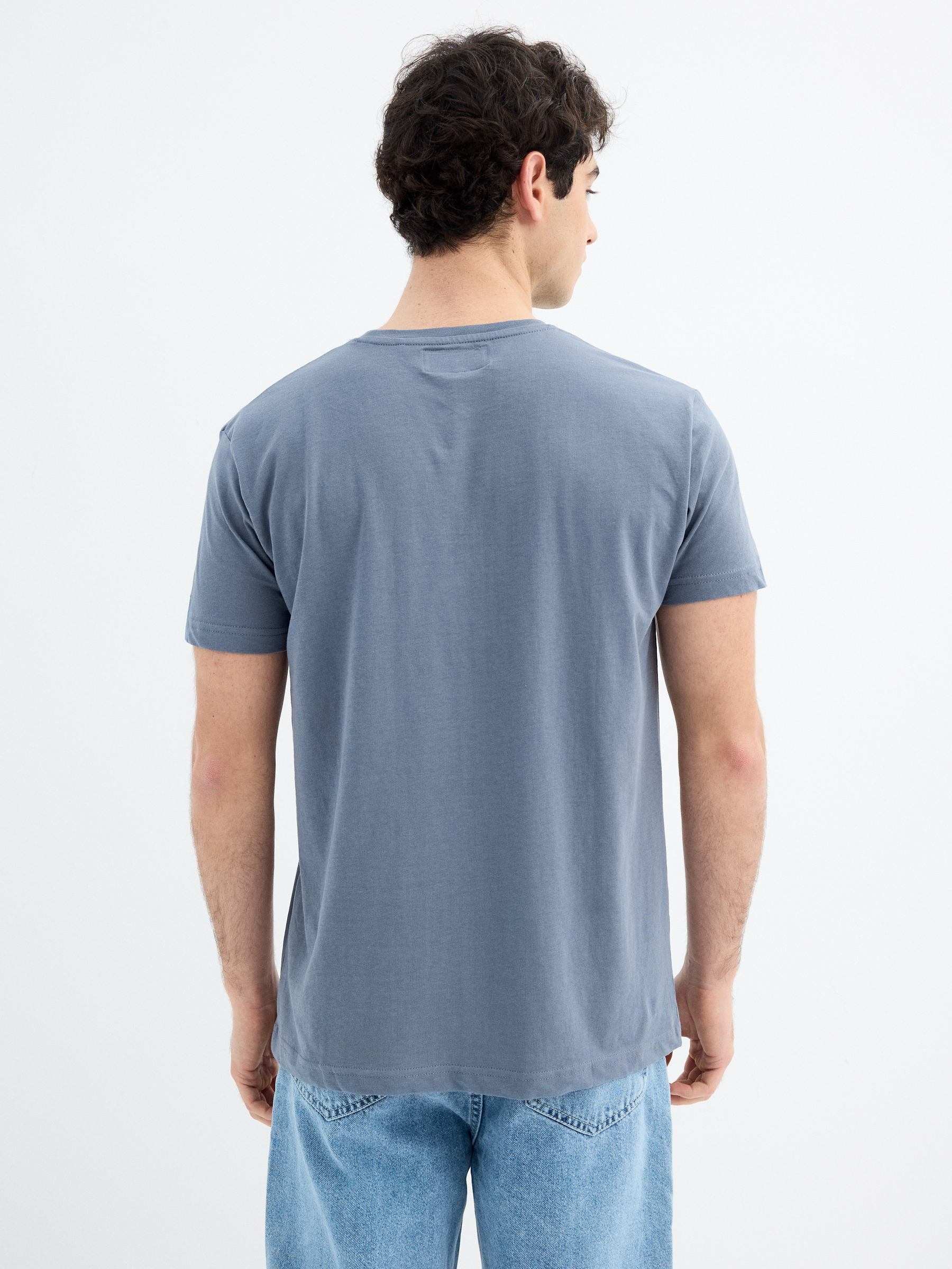 Camiseta manga corta Think Outside azul vista media frontal