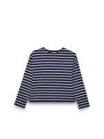 %Pto% Long sleeve striped shirt navy front view