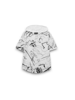 %Pto% Short-sleeve hooded brushstroke t-shirt white front view