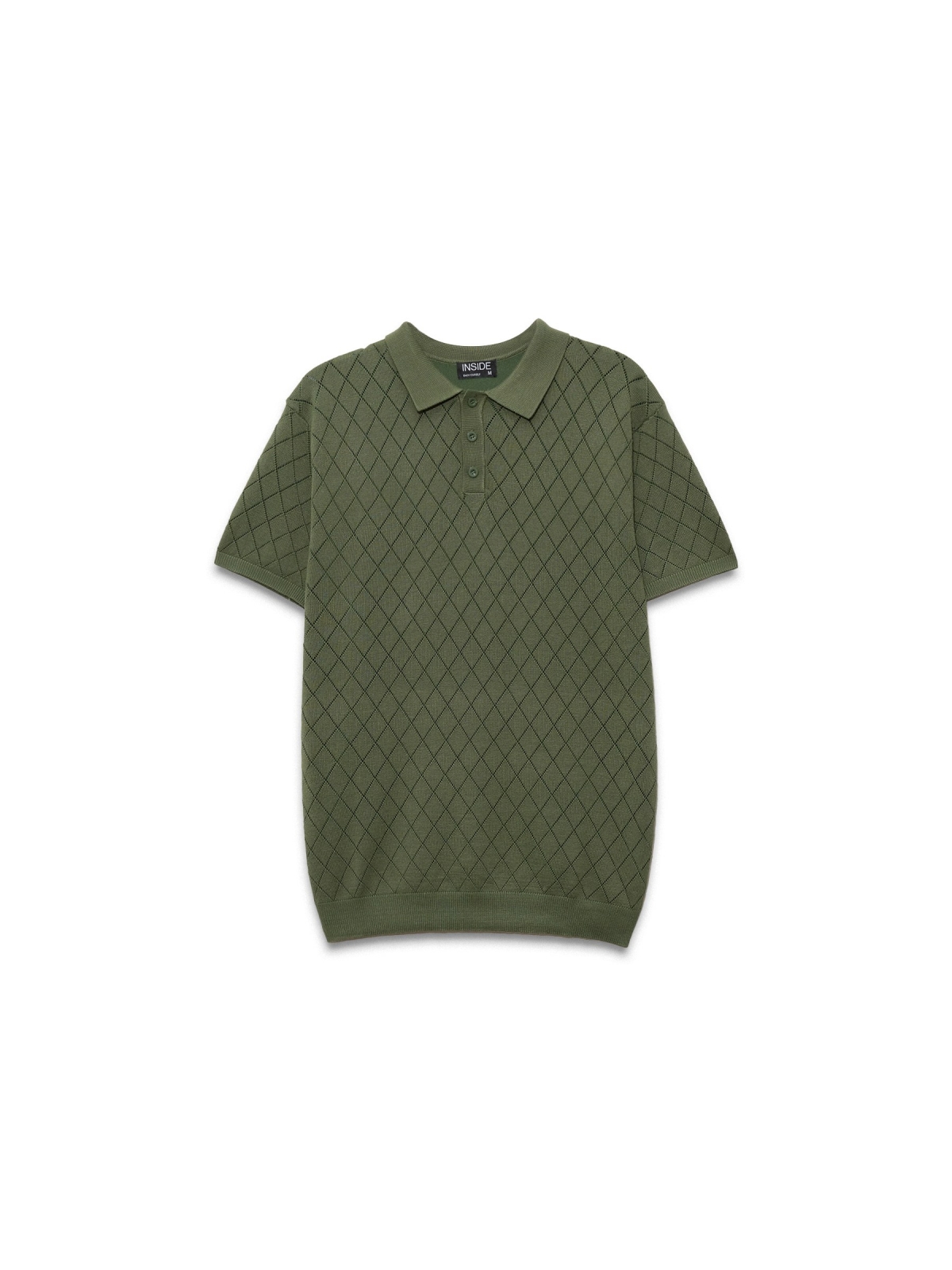 %Pto% Camiseta manga curta ponto losango verde vista frontal