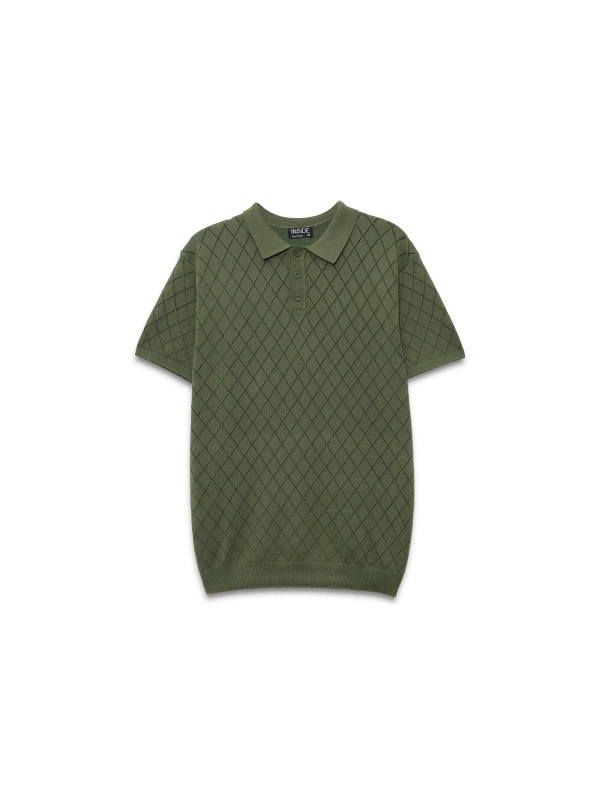  Camiseta manga corta punto rombo verde vista frontal