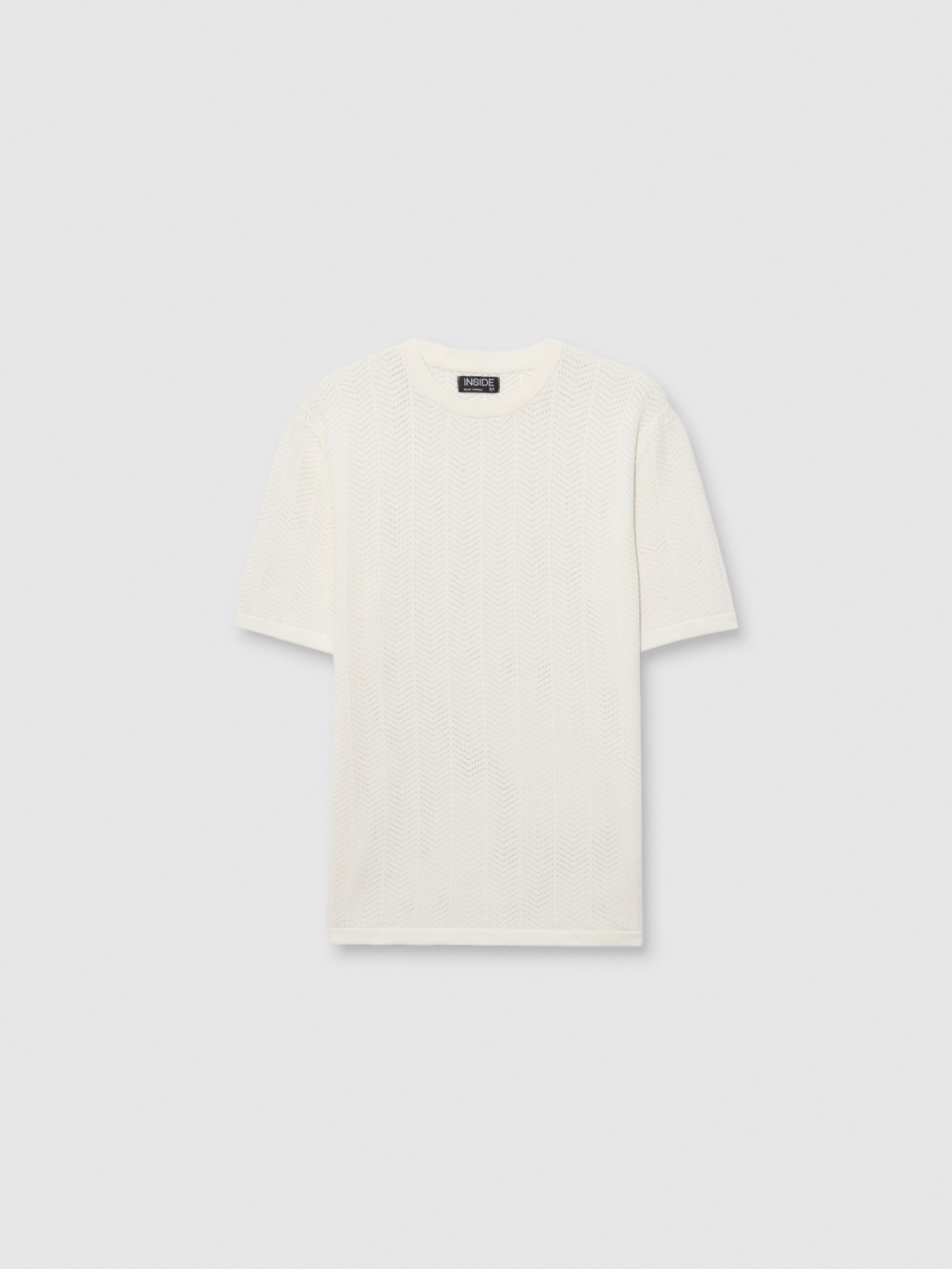 %Pto% Camiseta de malha marfim marfim vista frontal