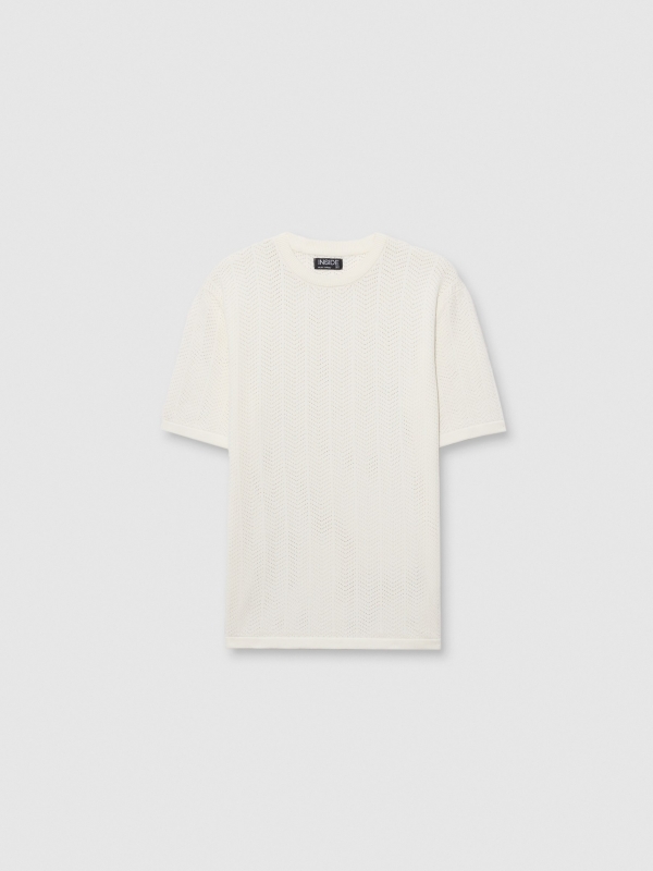  Ivory knit shirt ivory front view
