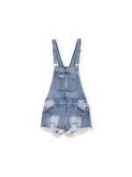 %Pto% Denim lace bib blue front view