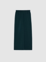 %Pto% Calça fluida wide leg verde escuro vista frontal
