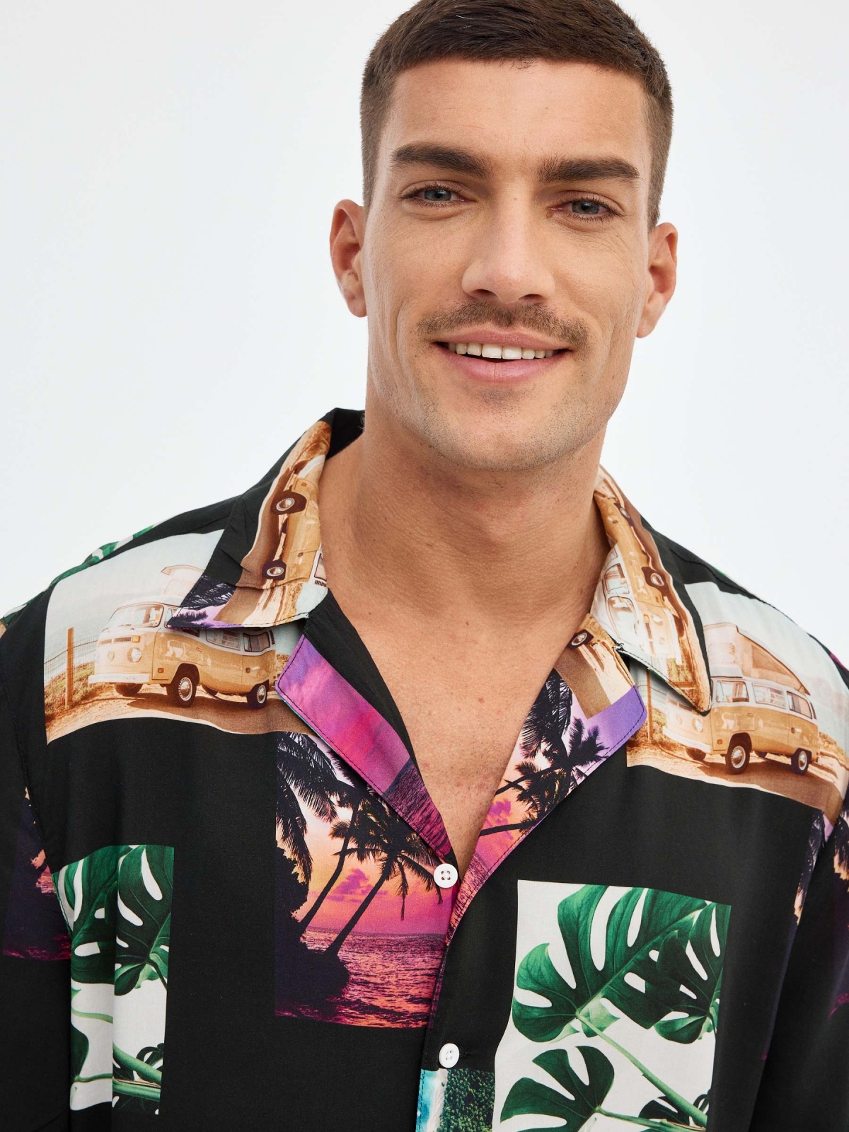 %Pto% Camisa print collage negro