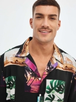 %Pto% Collage print shirt black