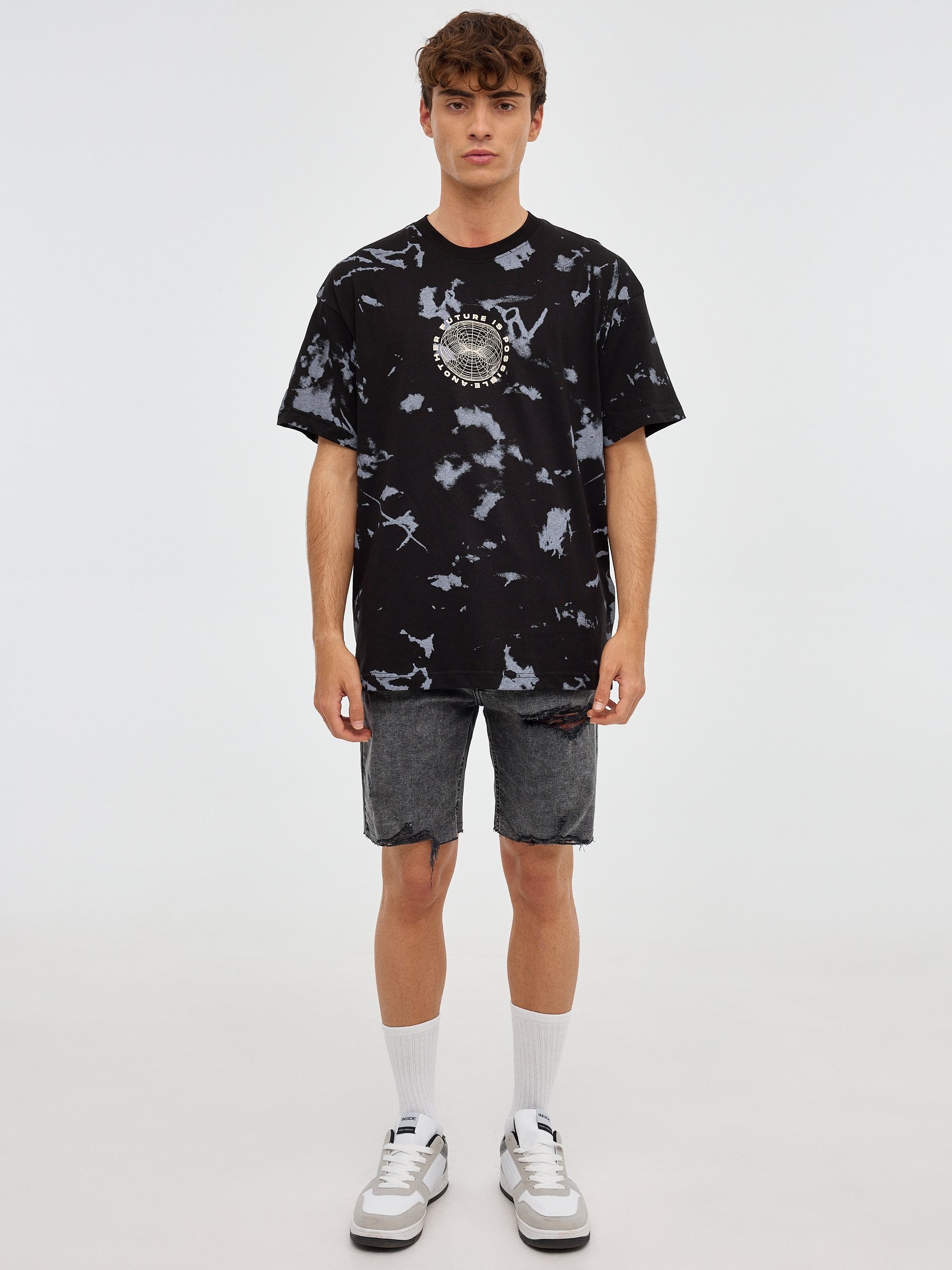 T-shirt Another Future preto vista meia frontal