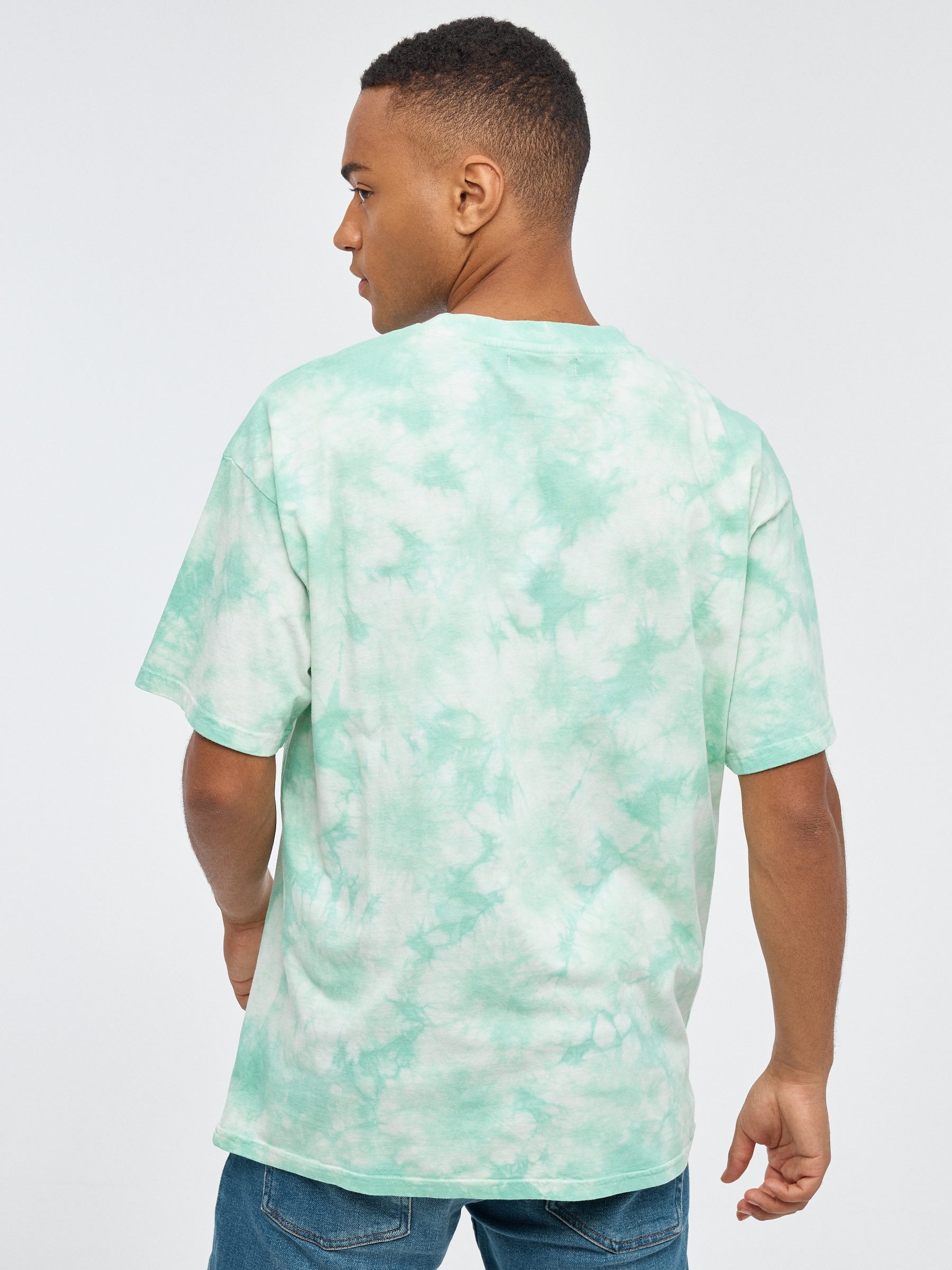 Tie&dye t-shirt with text white middle front view