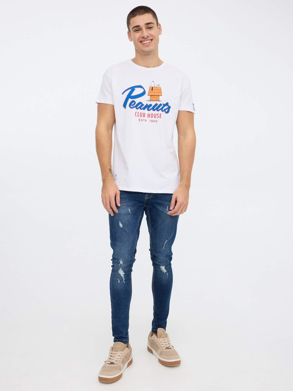 Camiseta Snoopy blanco vista general frontal