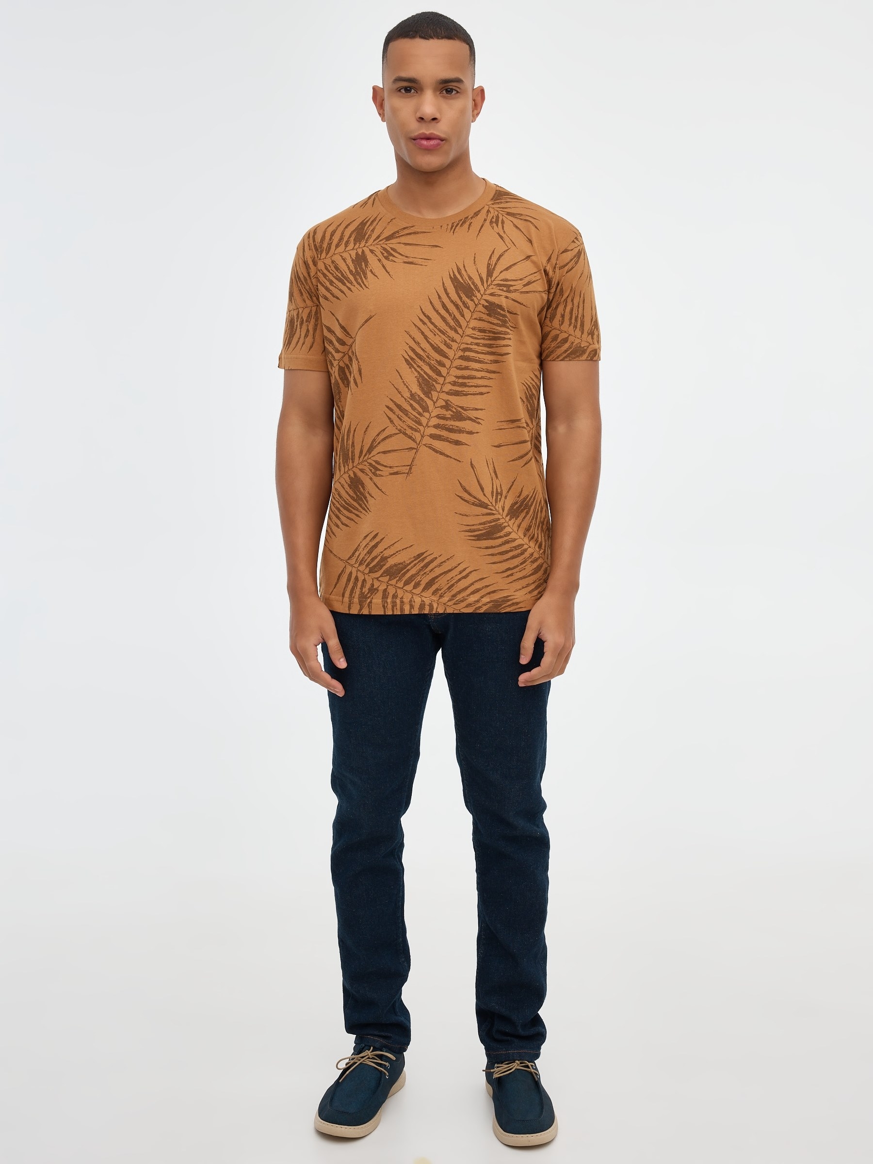 Camiseta print hojas palmeras