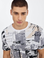 %Pto% T-shirt de impressão total branco