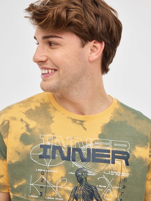 Camiseta Tie&Dye Nature amarillo pastel