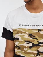 %Pto% Camouflage print t-shirt white