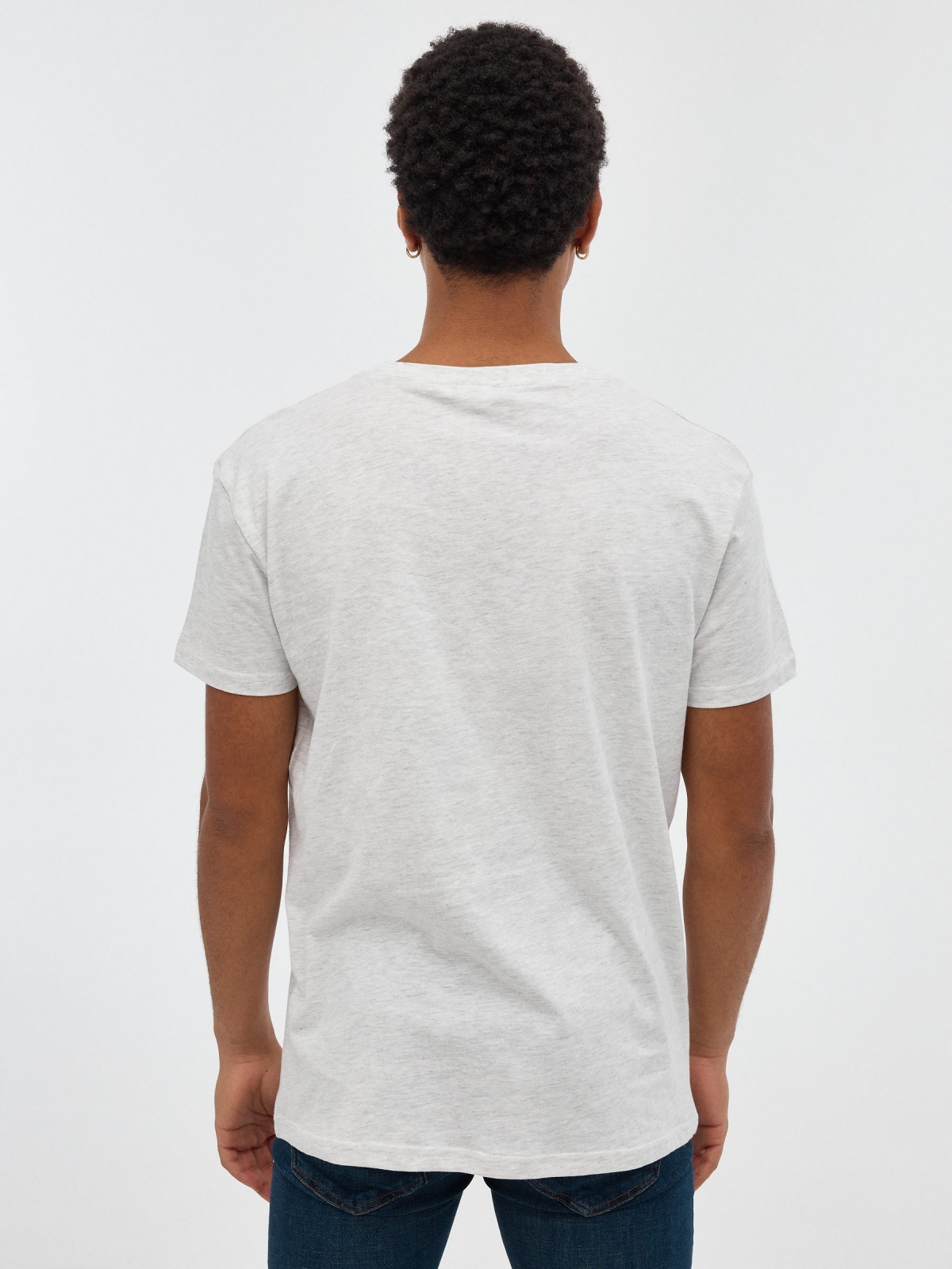 Ataque à T-shirt Titan cinza vista meia traseira