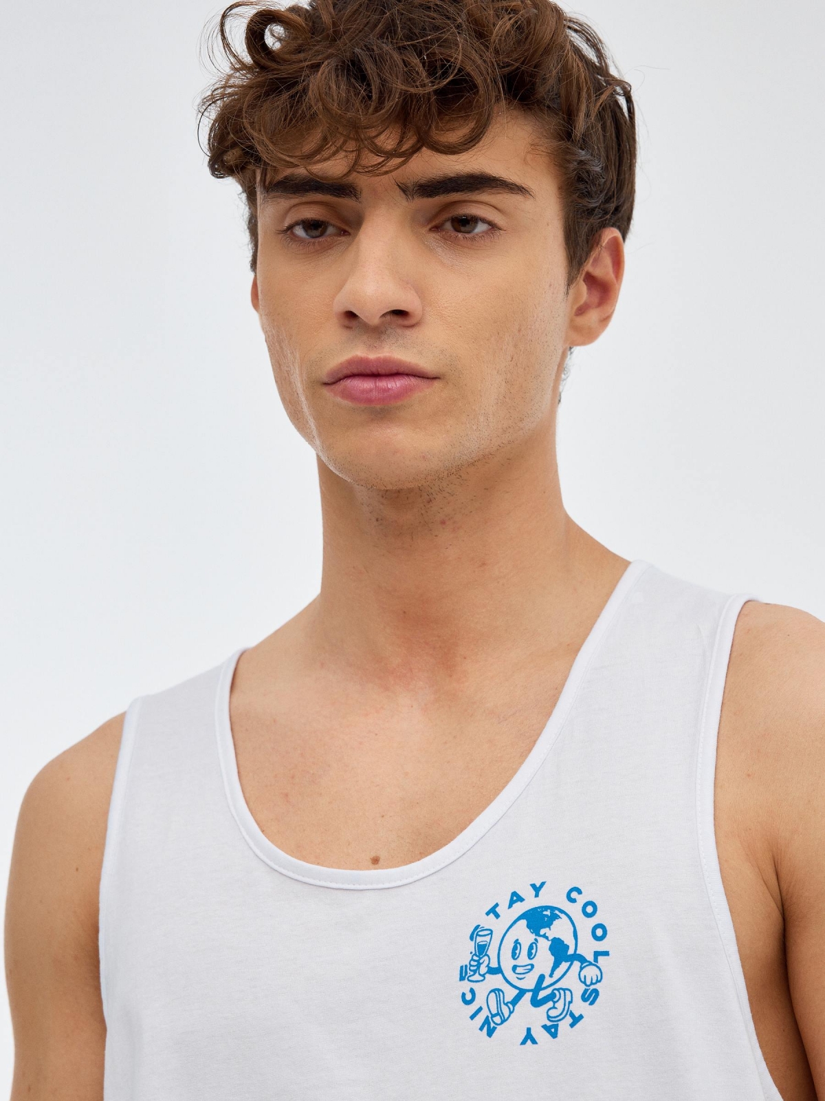 Degraded tank top electric blue