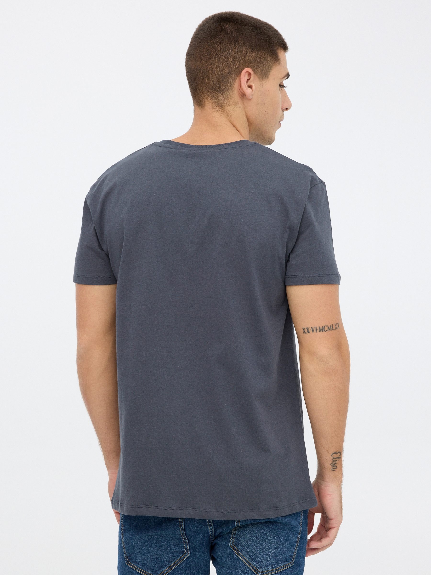 T-shirt House of the Dragon cinza escuro vista meia frontal