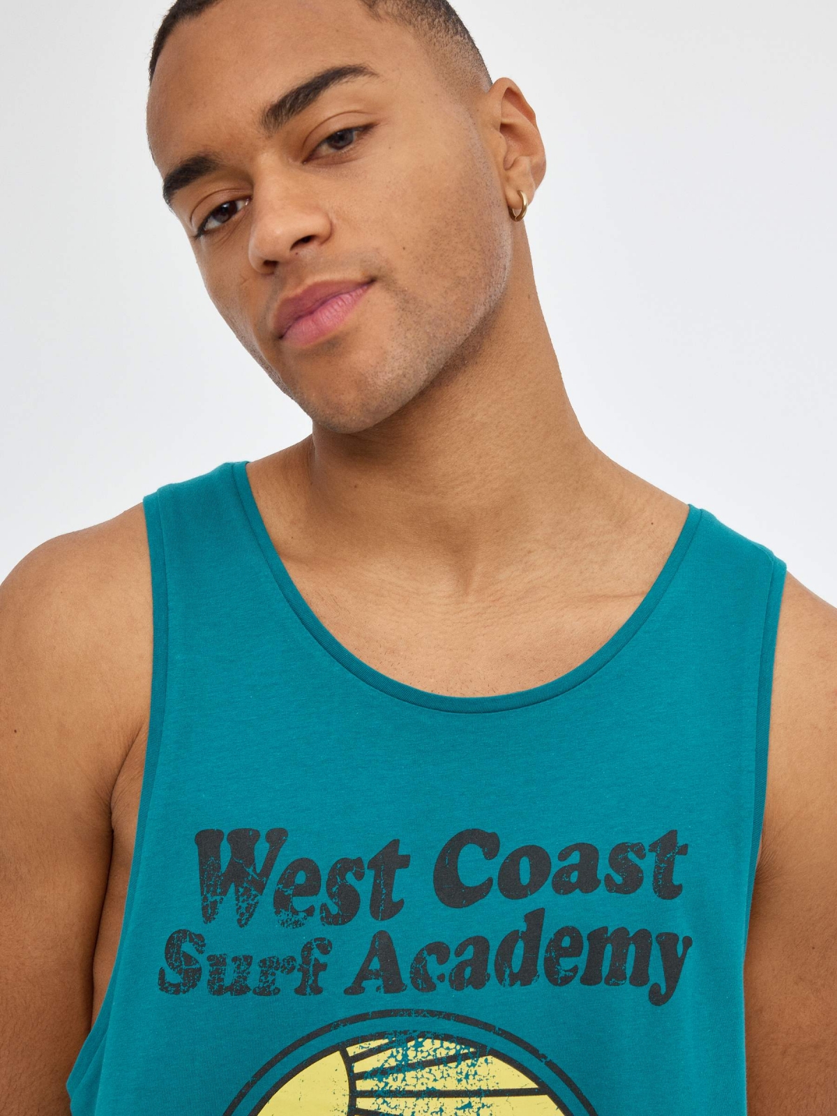 Oversized surf printed t-shirt emerald