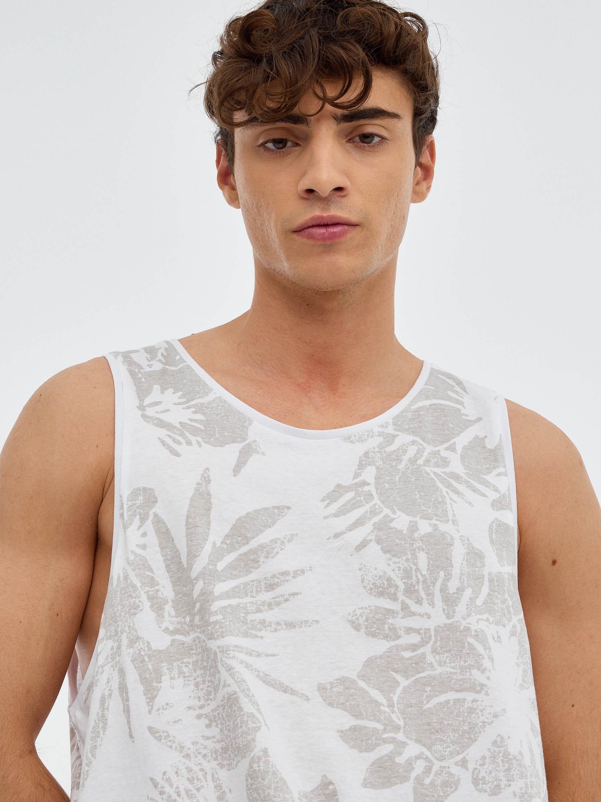 Tropical tank top white
