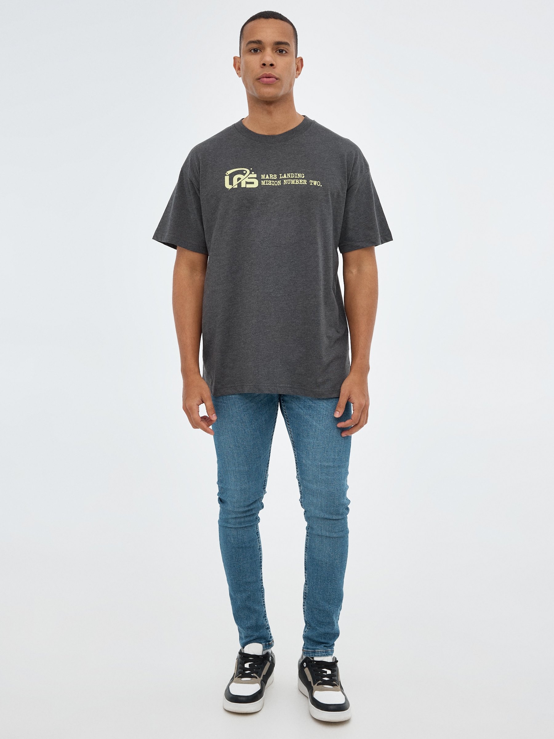 INS T-shirt dark grey middle front view