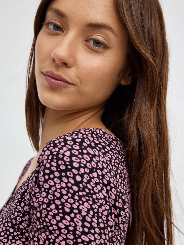  Crop top print allover black