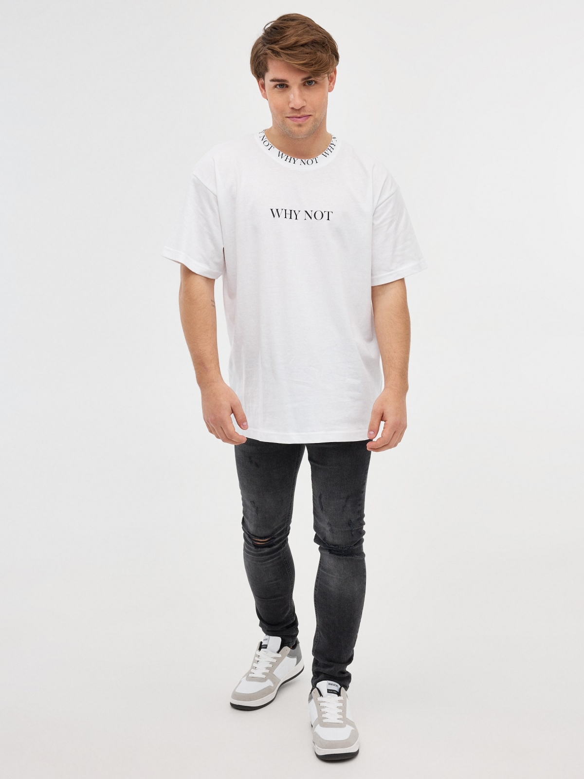 Camiseta Why Not blanco vista general frontal