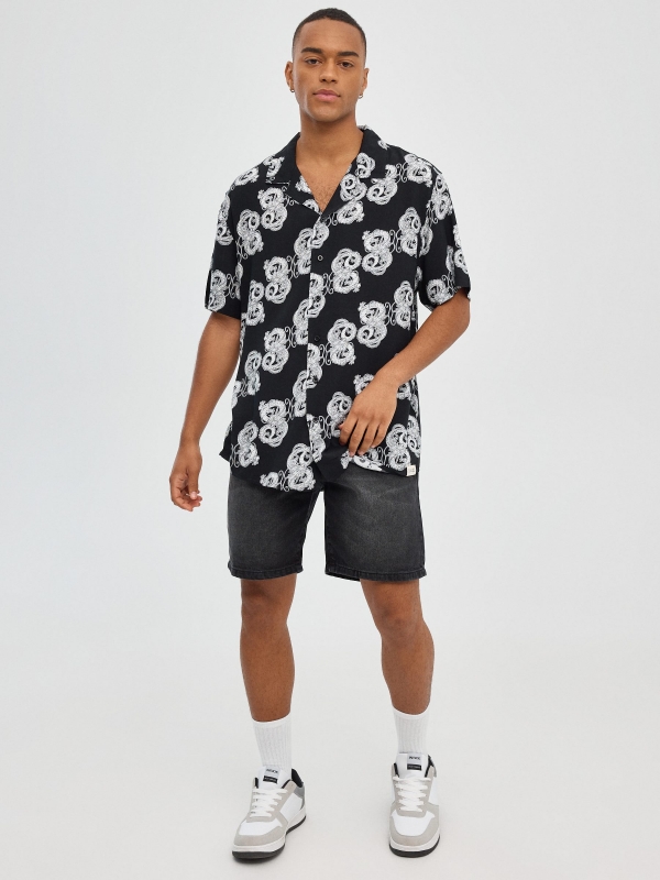 Camisola Dragon Ball preto vista geral frontal