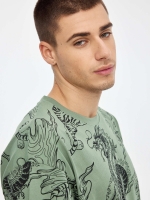 %Pto% Camiseta estapado japonés verde oliva