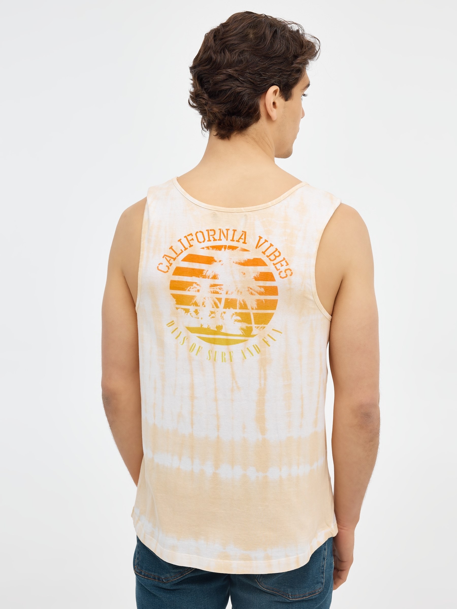 T-shirt California Vibes branco vista meia frontal