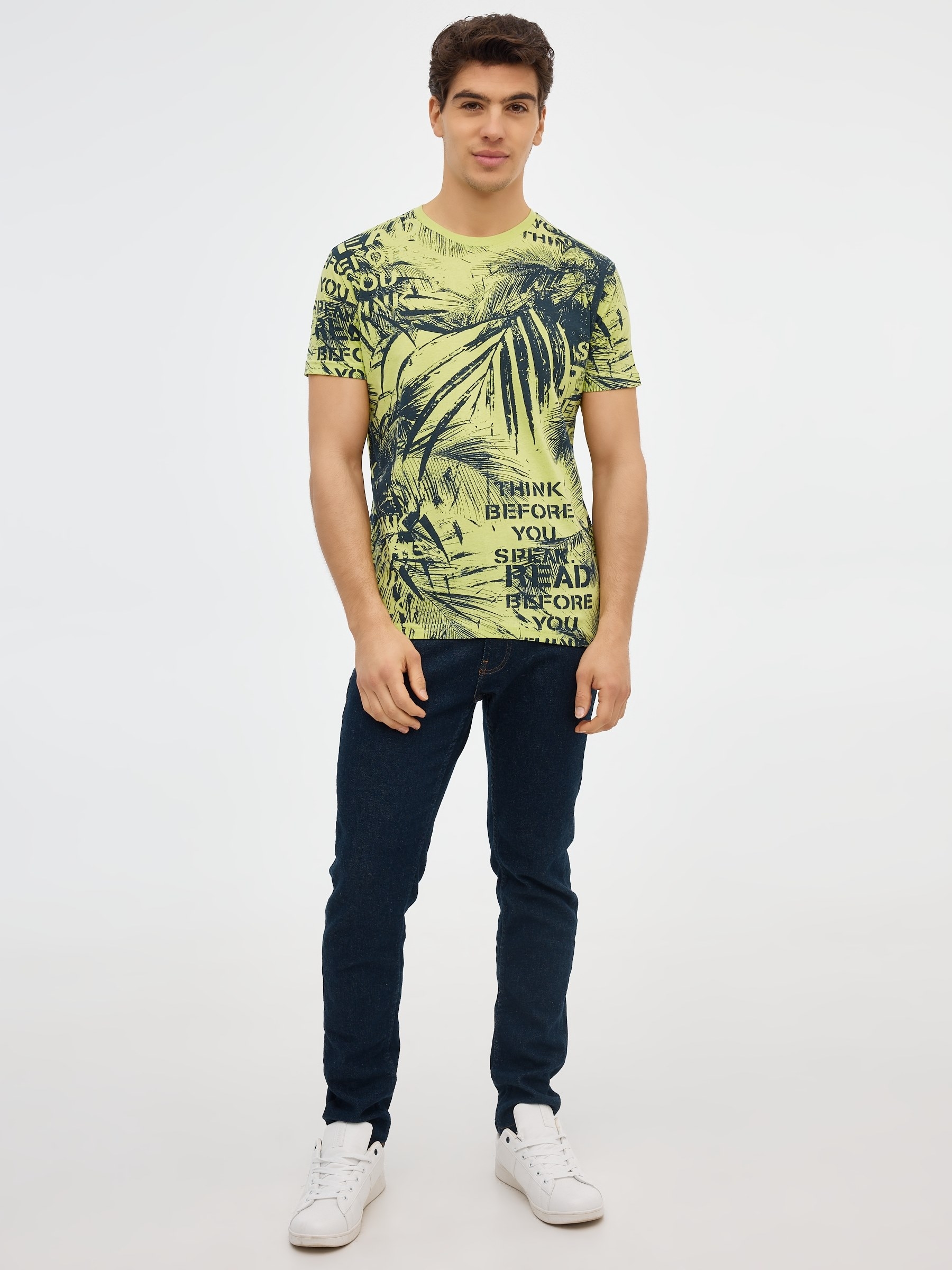 t-shirt Graphic print lime middle front view