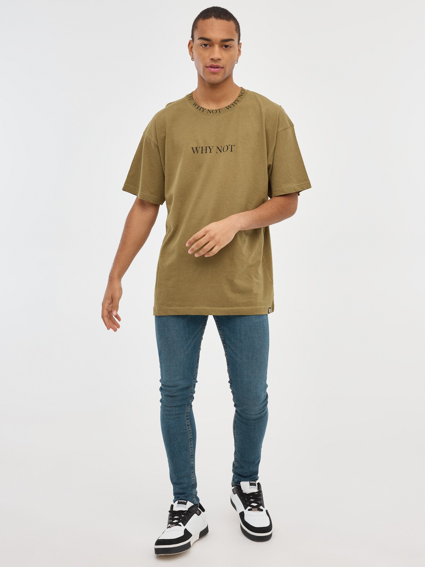 Why Not T-shirt khaki middle front view