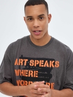 %Pto% Camiseta oversized words melange oscuro