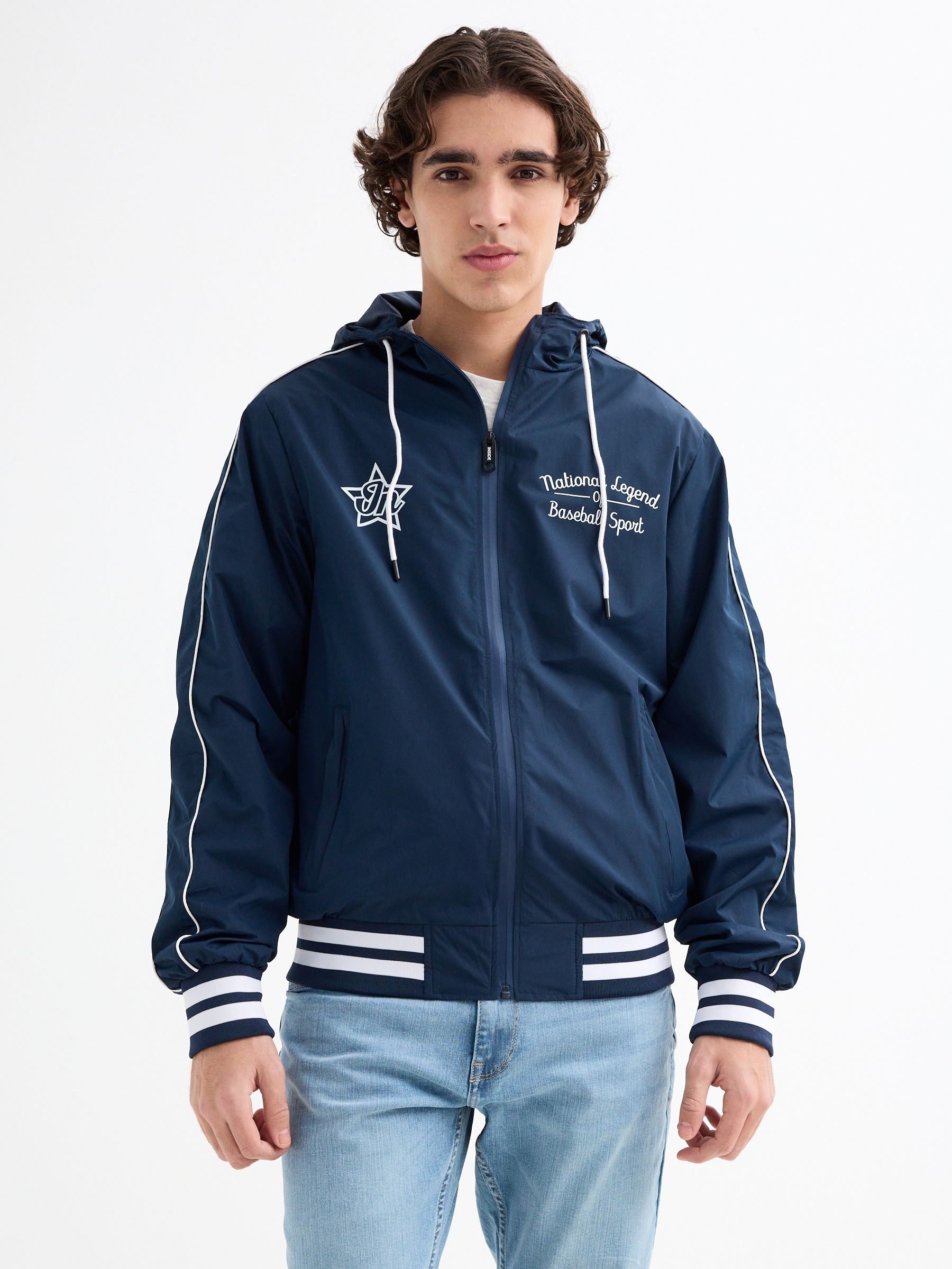 Jacket with hood navy