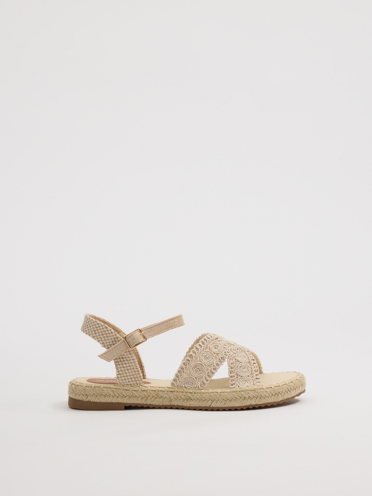 Jute sandals with crossed straps