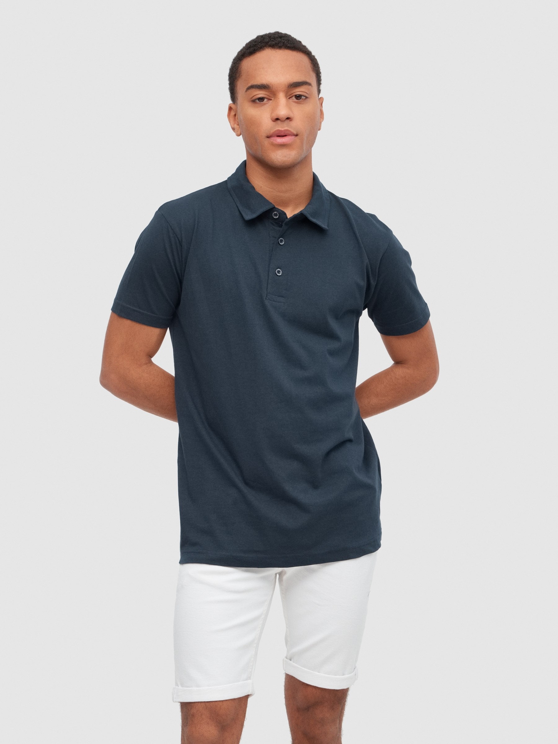 Bermuda denim blanca slim fit blanco vista media frontal