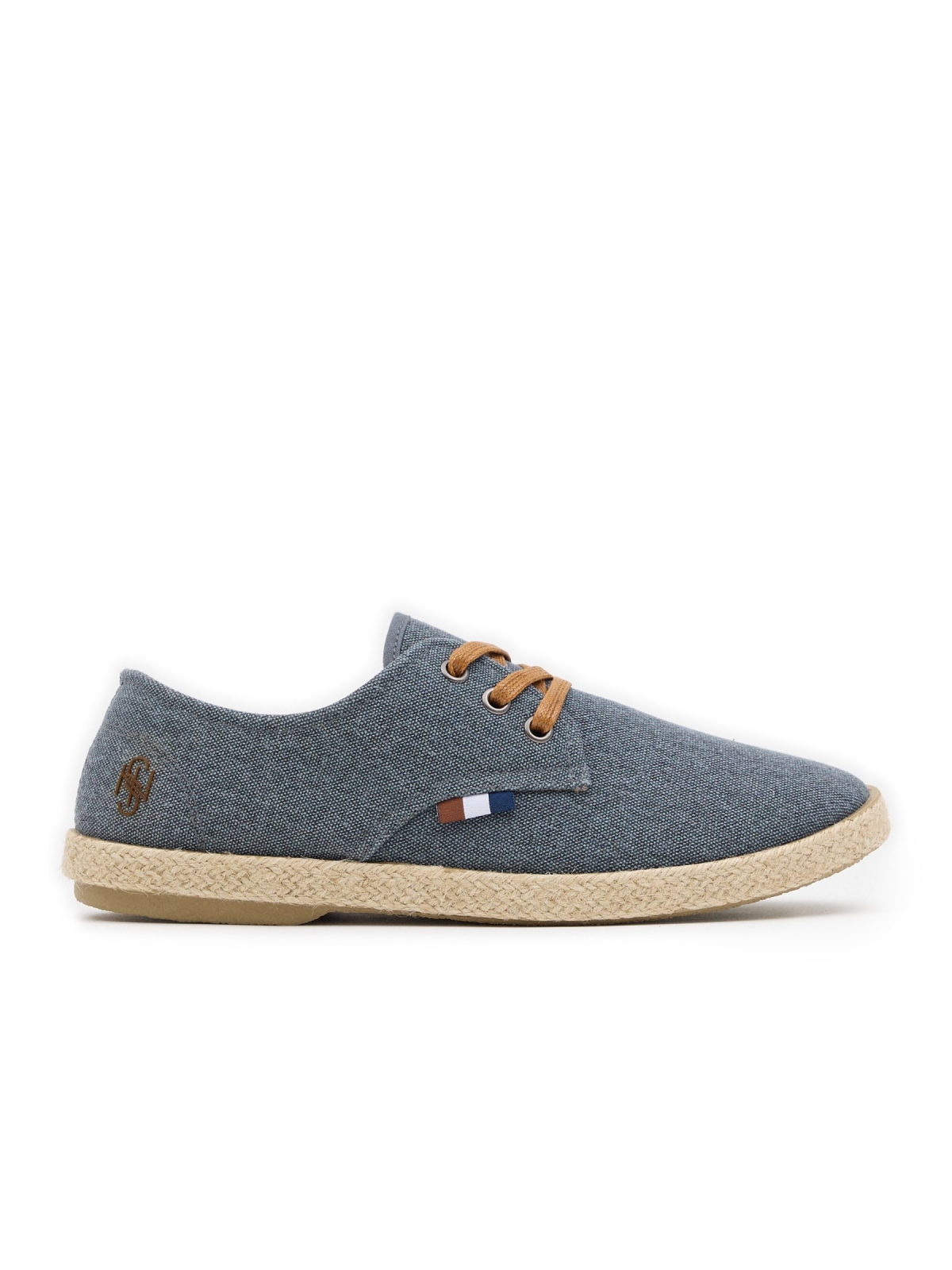 Washed canvas jute espadrilles indigo blue