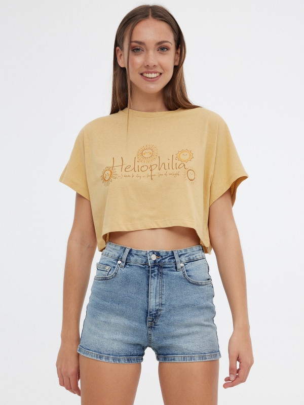 High rise denim shorts blue