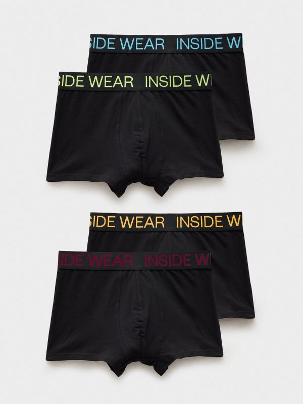Boxer briefs simples 4 pack vista meia frontal