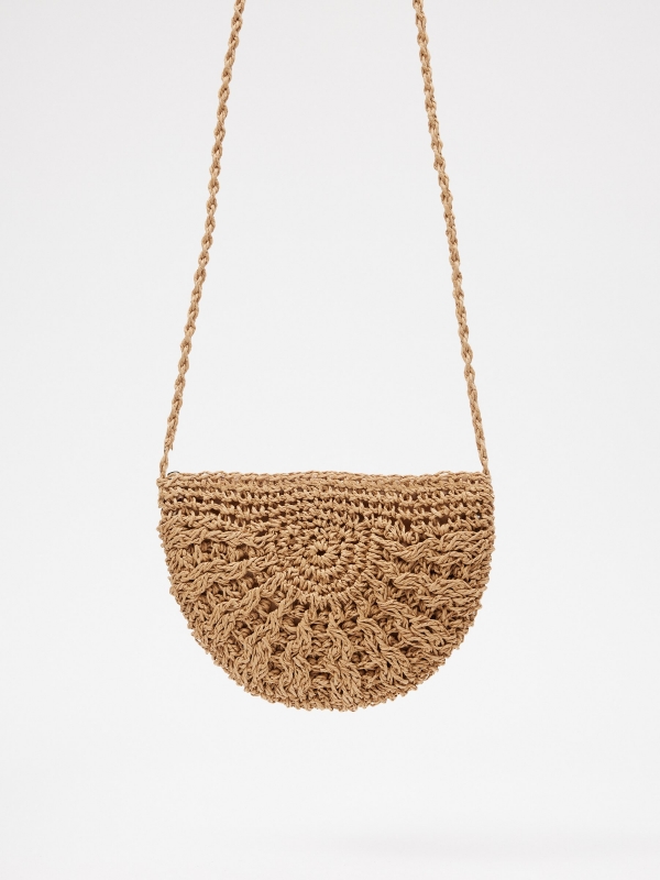 Bolso de fibra media luna camel