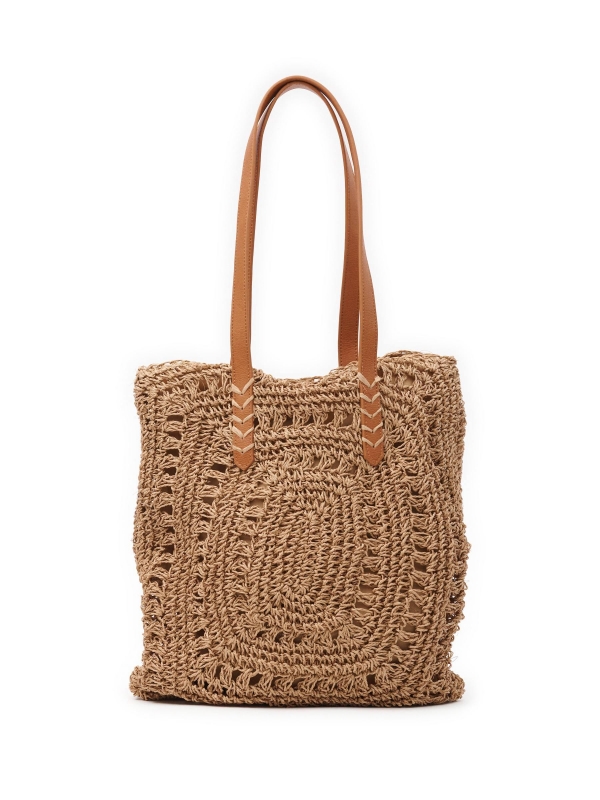 Saco de fibra quadrado camel