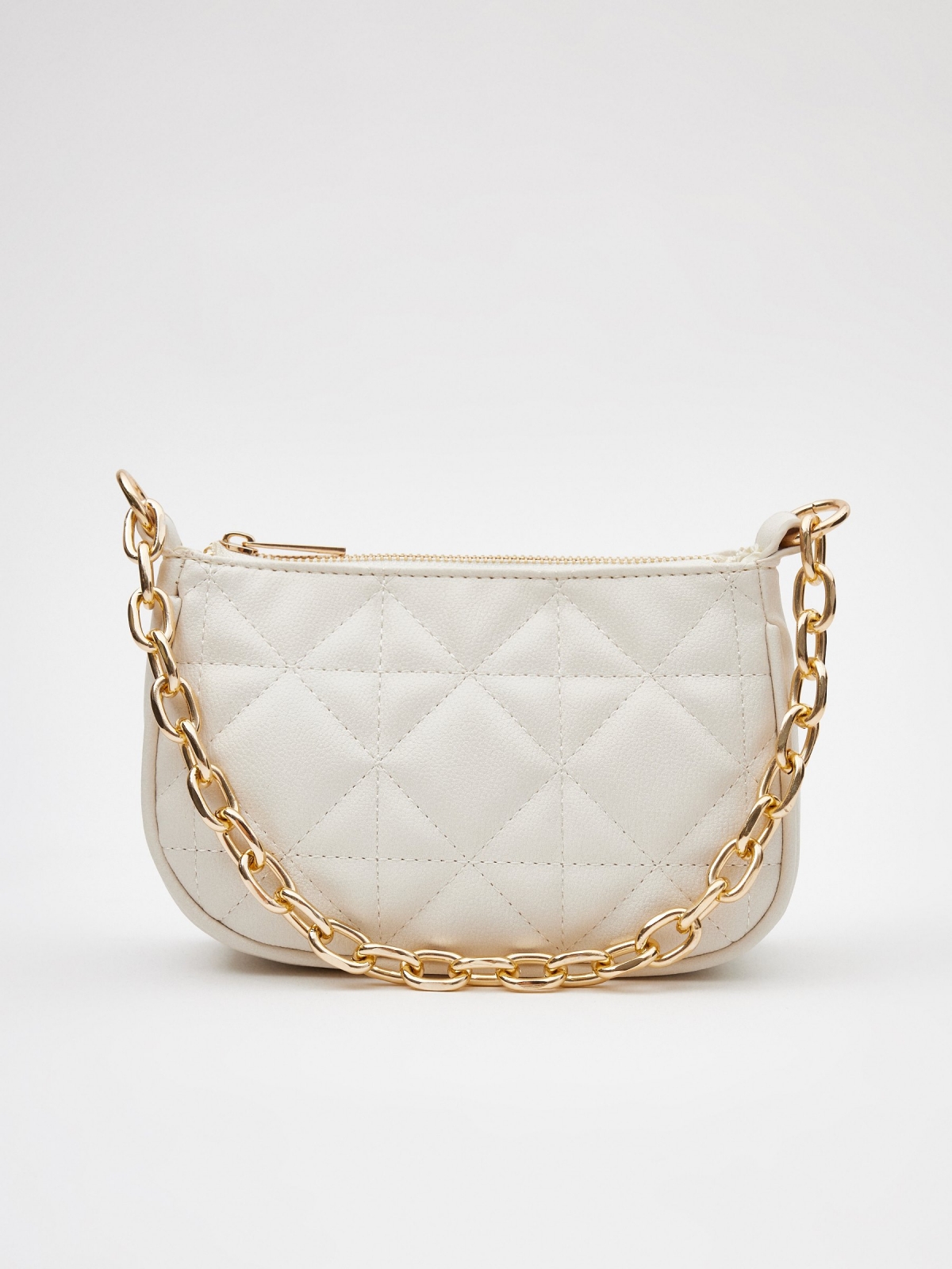 Saco branco de efeito acolchoado off white